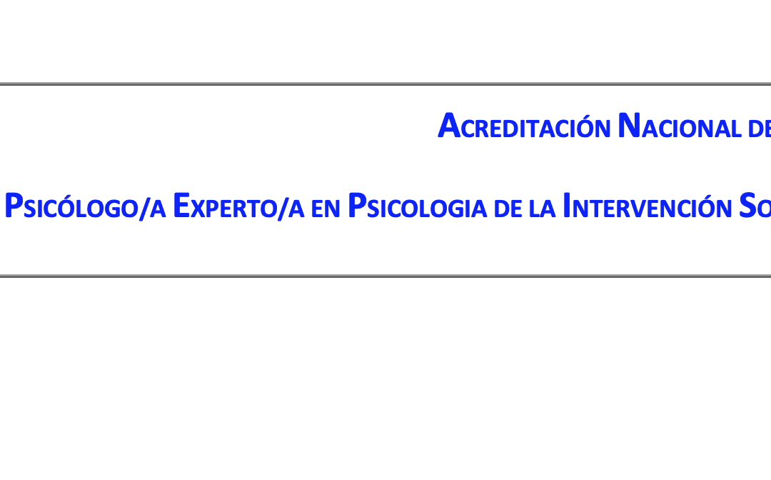 Acreditación profesional en Psicología de la Intervención Social